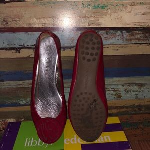 Red patent leather flat